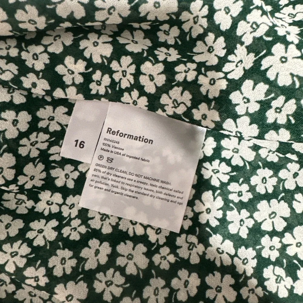 NWT $218 REFORMATION [ 16 ] Rosalinda Floral Tie Sleeve Dress In Venezuela T2134 - Picture 6 of 16